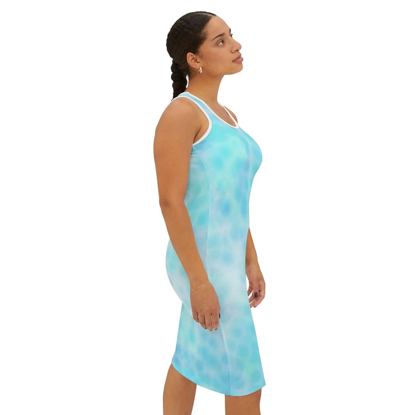 Like&Share Aqua Dream Women's Racerback Dress – Perfect for Summer Outings & Beach Days Printify