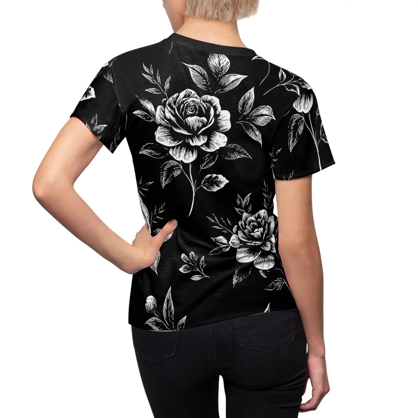 Floral Print Women's Tee - Stylish Cut & Sew Top for Everyday Wear Printify