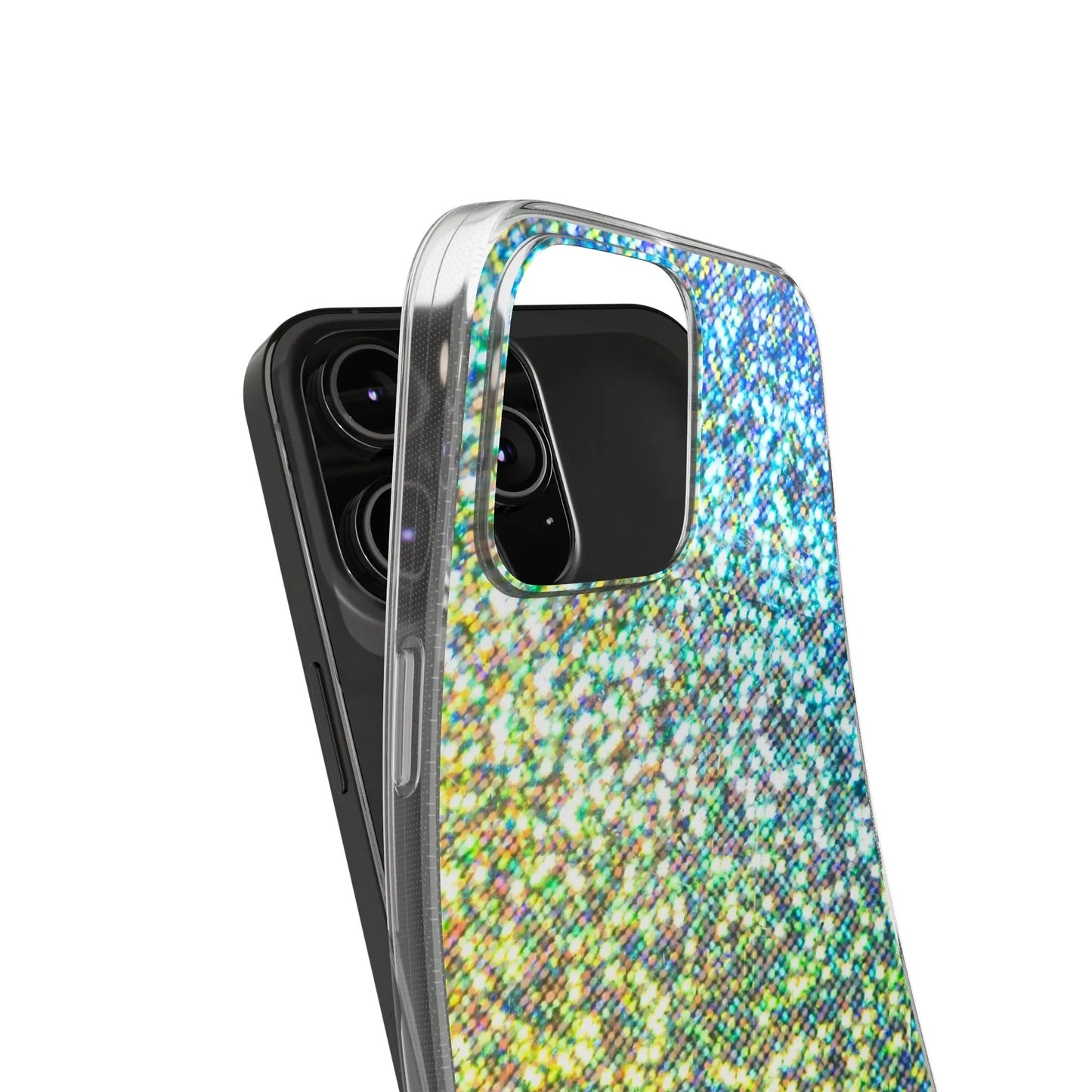 Like&Share Sparkling Clear Silicone Phone Case - Trendy Glitter Design for Stylish Protection Printify