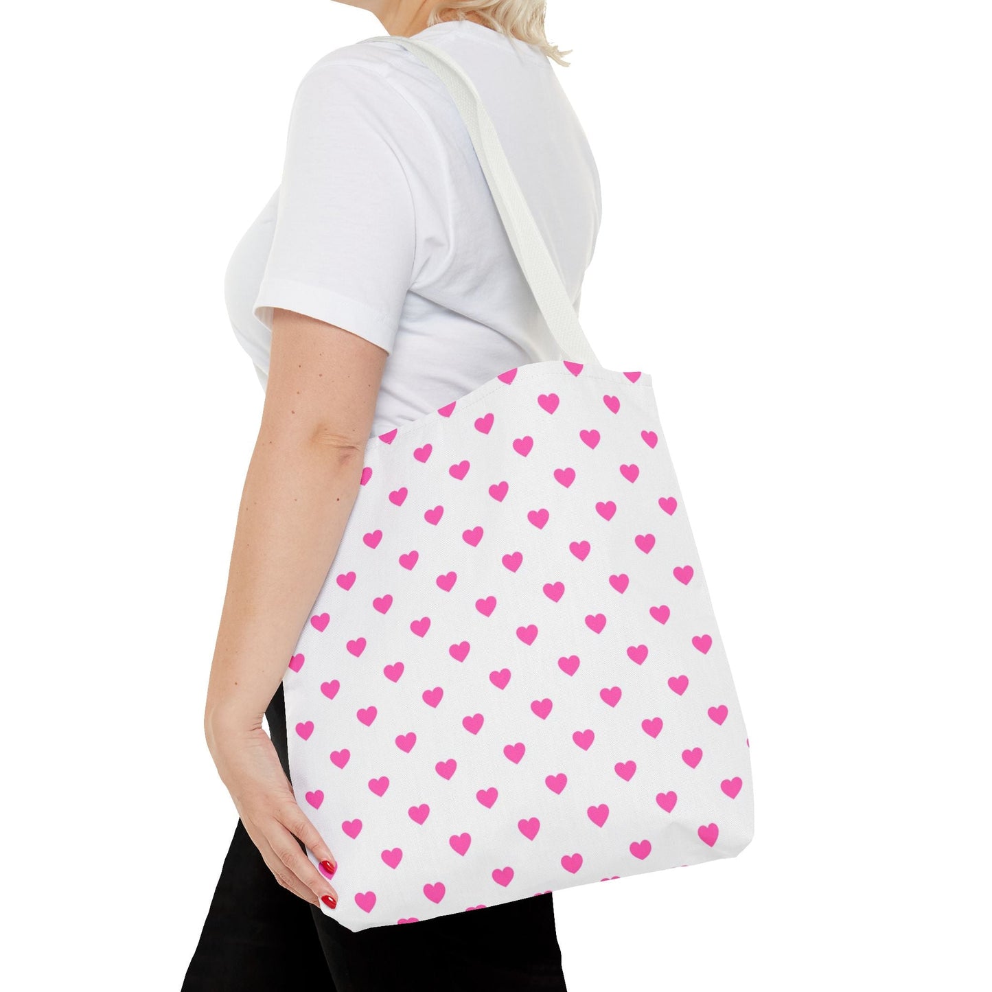 Like&Share Stylish Stripe Tote Bag - Modern Black and Mint Design for Everyday Use Printify