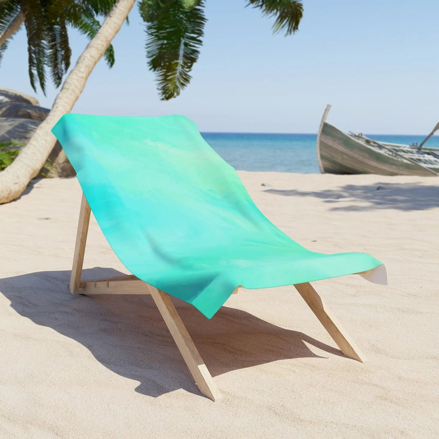 Like%Share Aqua Wave Beach Towel - Vibrant Summer Vibe, Perfect for Beach Days Printify