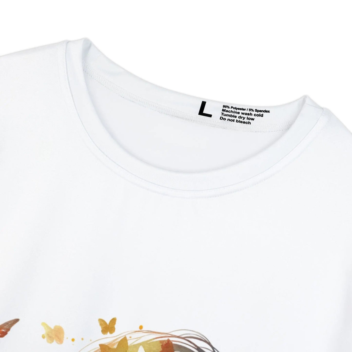 Like&Share Colorful Butterfly Silhouette Women's Short Sleeve Shirt - Perfect for Nature Lovers and Spring Days Printify