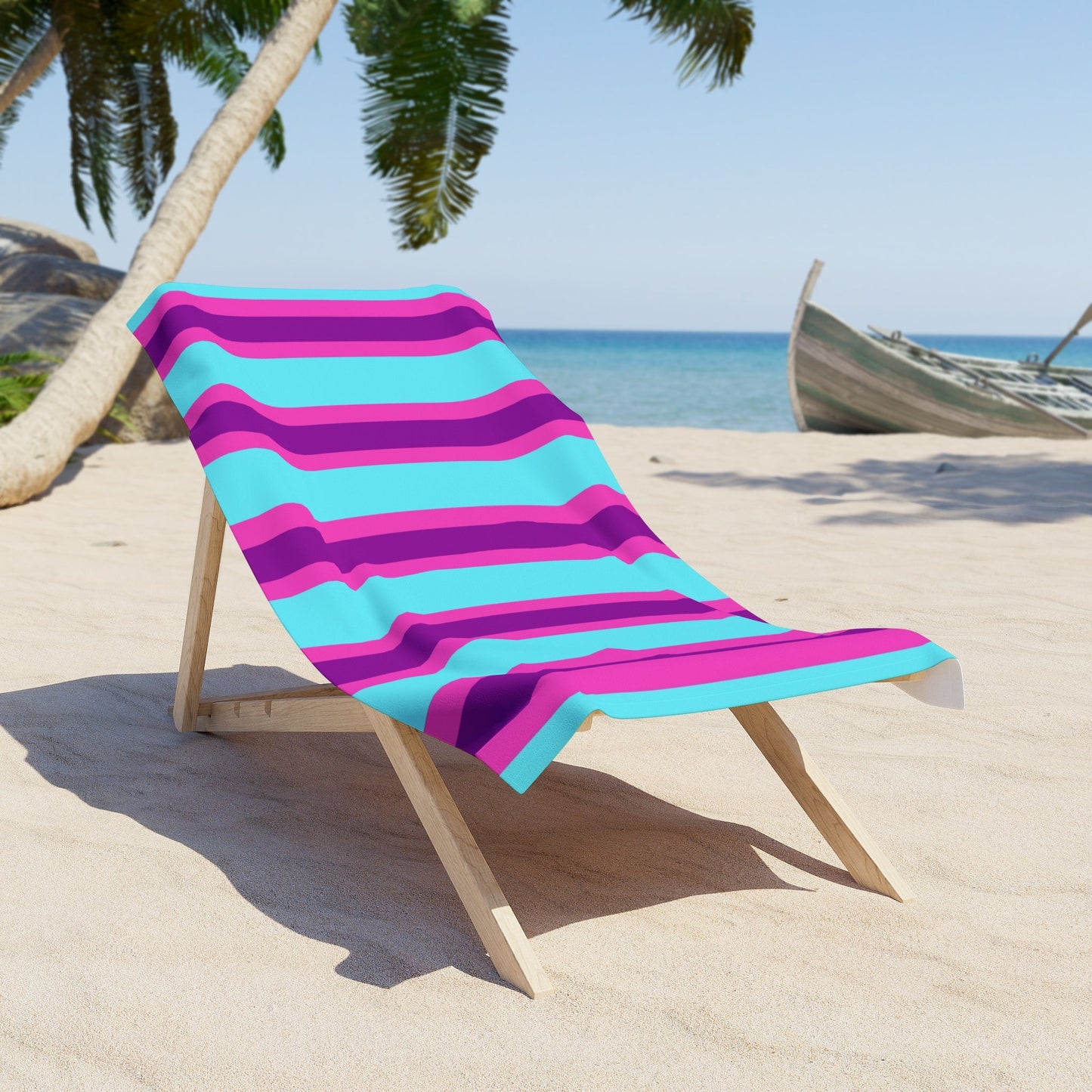Vibrant Striped Beach Towel – Perfect for Summer Fun and Relaxation Printify