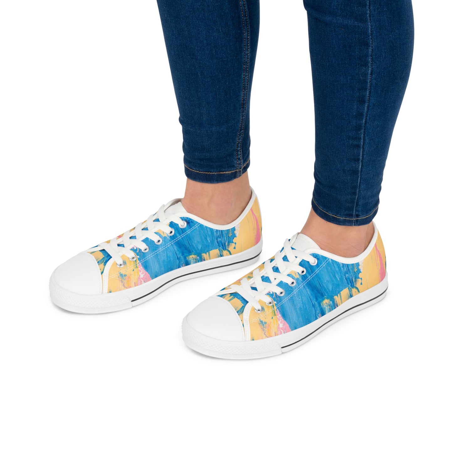 Colorful Art-Inspired Women's Low Top Sneakers