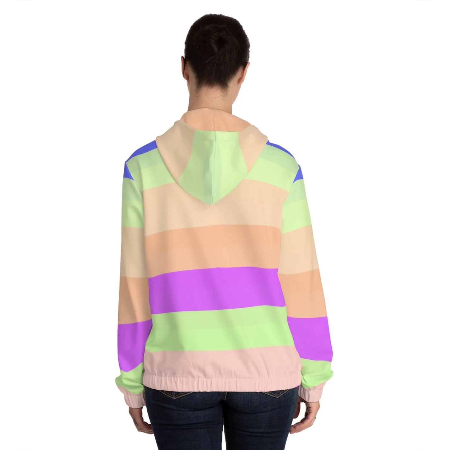 Like&Share Colorful Women’s Full-Zip Hoodie - Perfect for Spring and Summer Enjoyment Printify