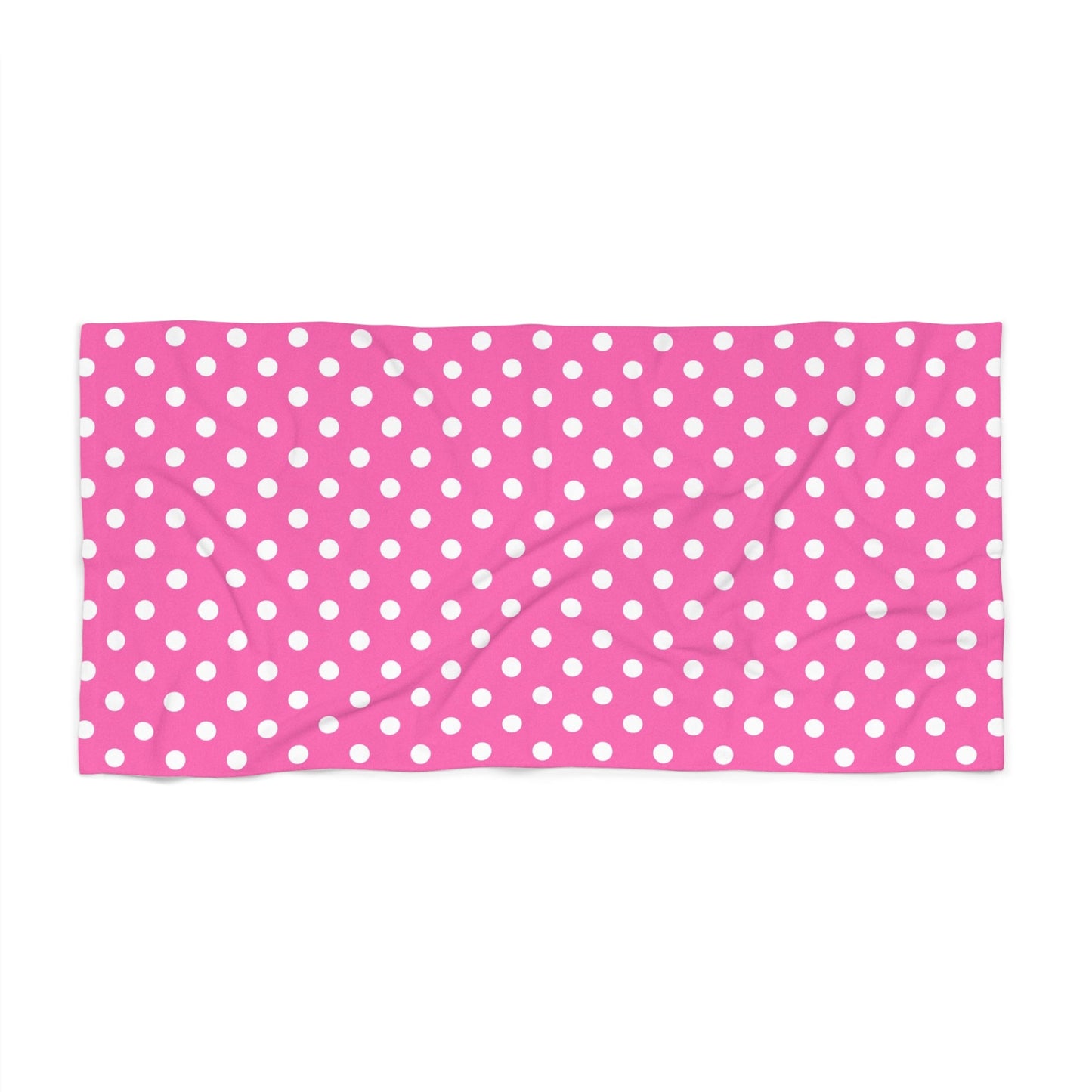 I like pink Fun Polka Dot Beach Towel – Vibrant Pink for Summer Days Printify