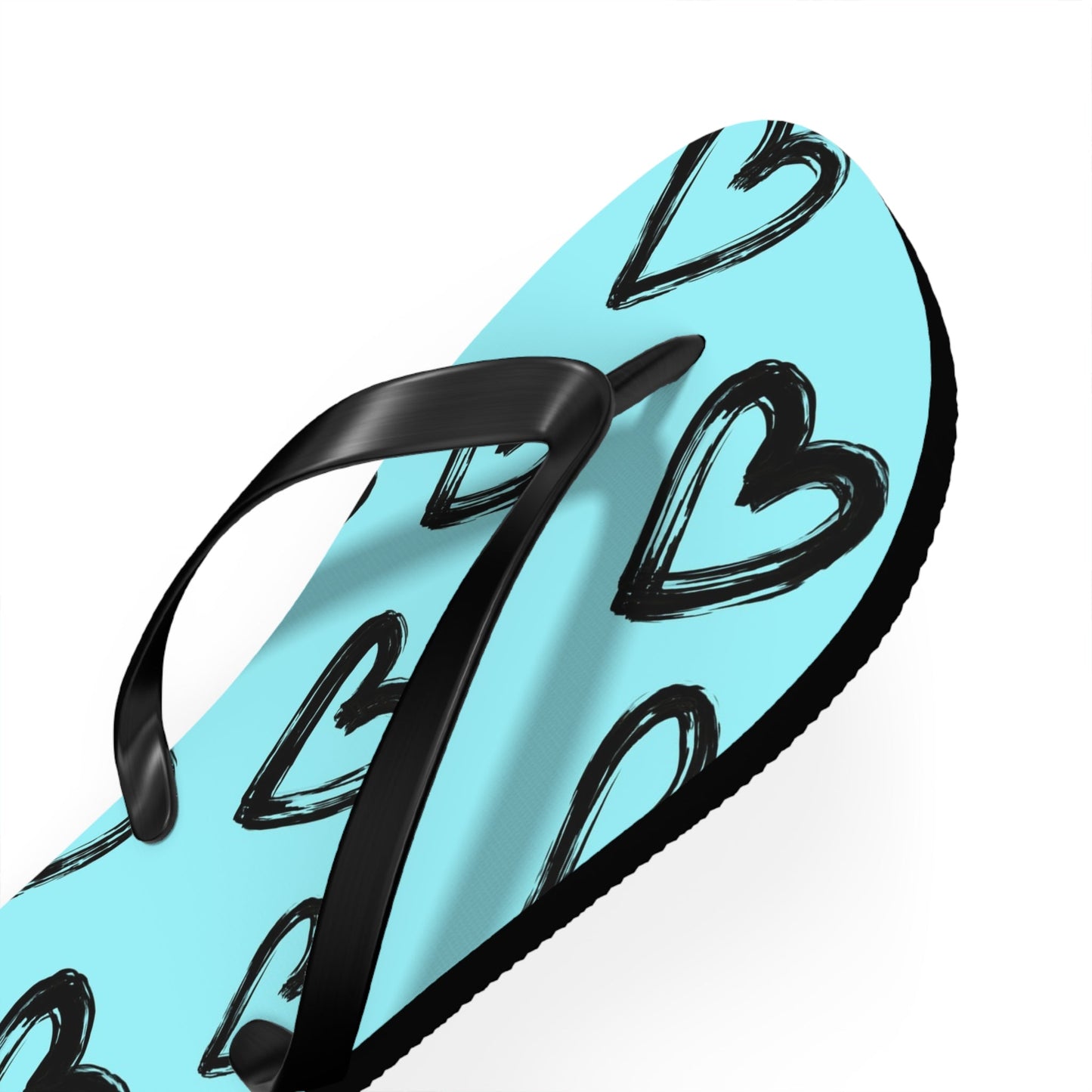 Like&Share Heart Print Flip Flops - Cute and Comfortable Summer Sandals Printify