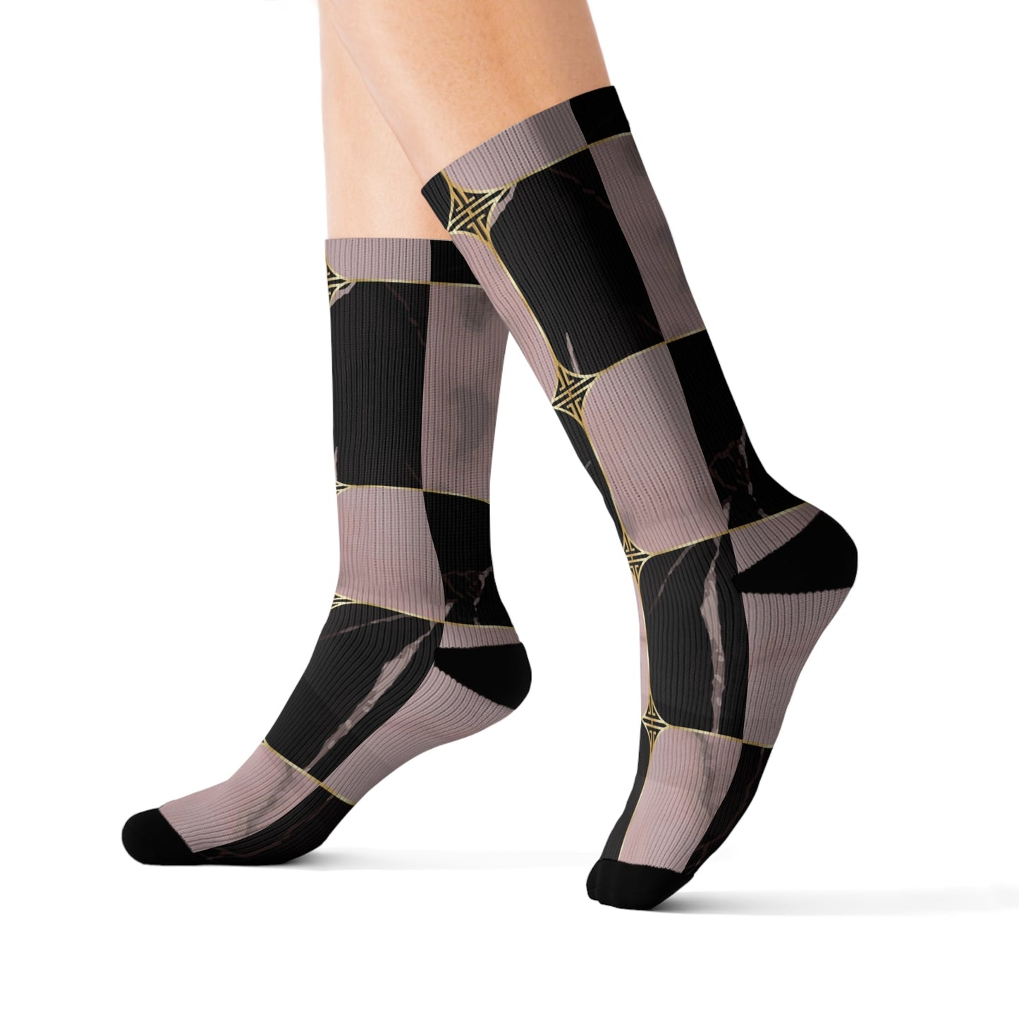 Chic Abstract Pattern Socks - Stylish Sublimation Socks for Everyday Wear Printify