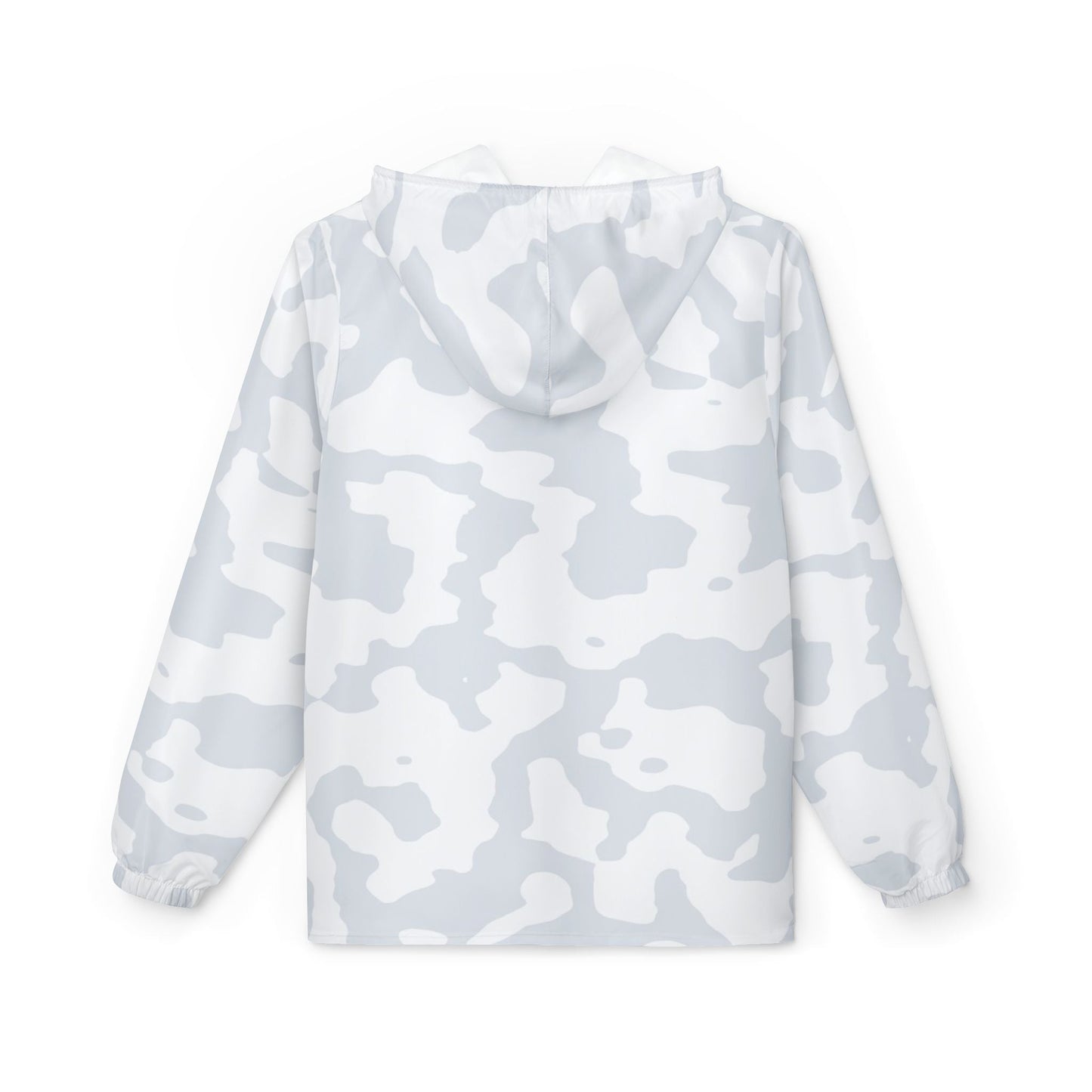 Like&Share Stylish Gray Camo Windbreaker Jacket for Outdoor Adventures Printify