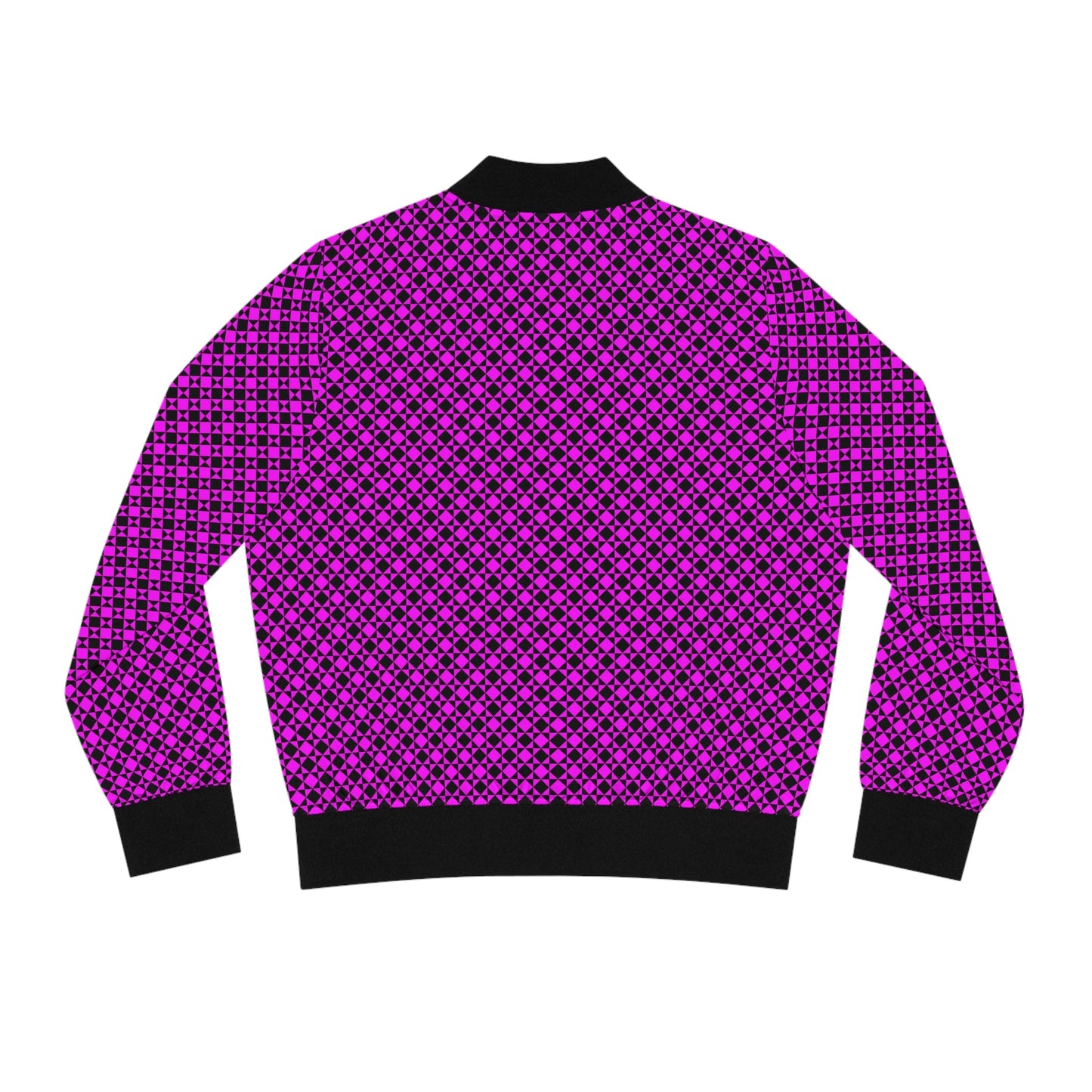 Black likes colors Trendy Women's Bomber Jacket with Vibrant Pink Pattern - Casual Chic Outerwear Printify