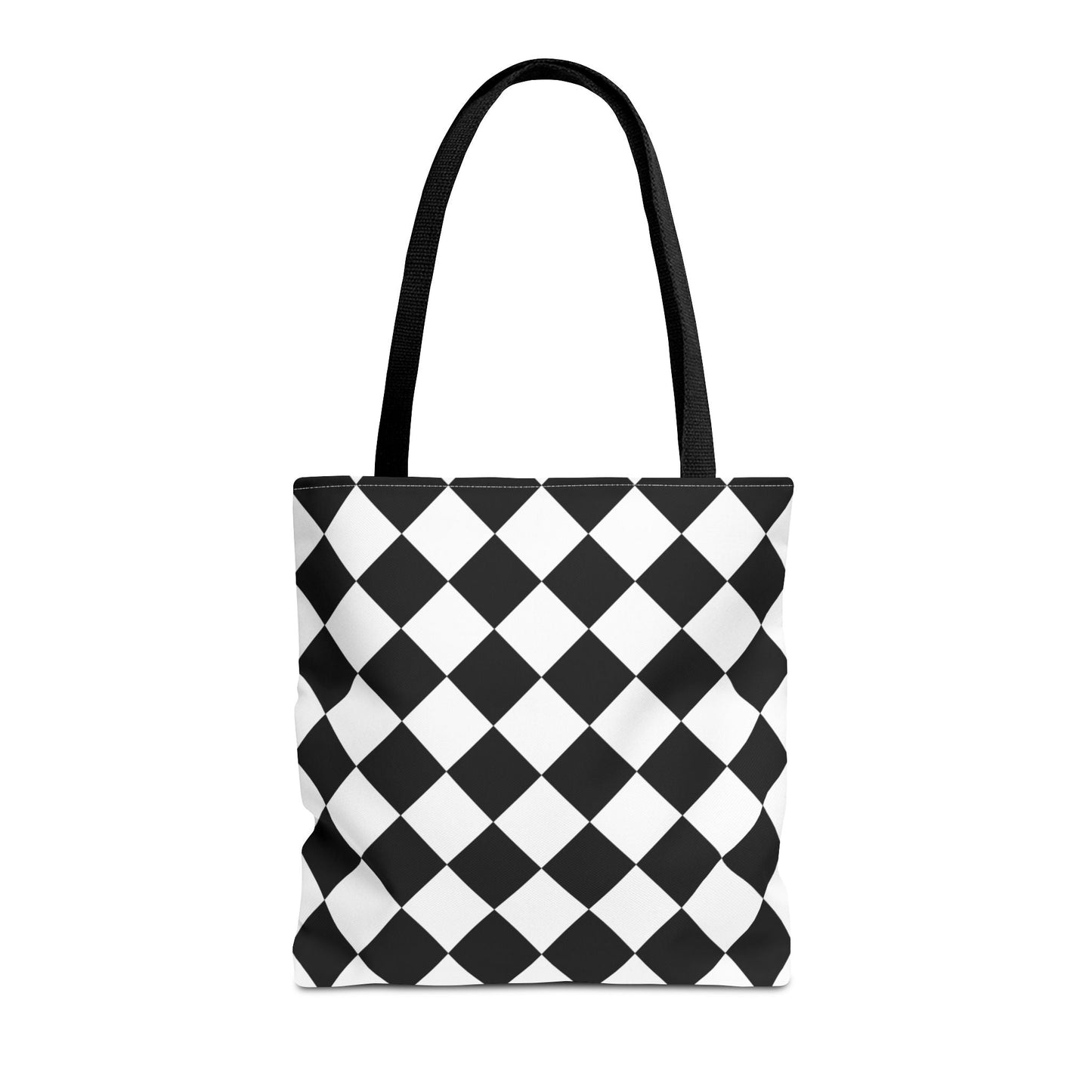 Like&Share Stylish Stripe Tote Bag - Modern Black and Mint Design for Everyday Use Printify