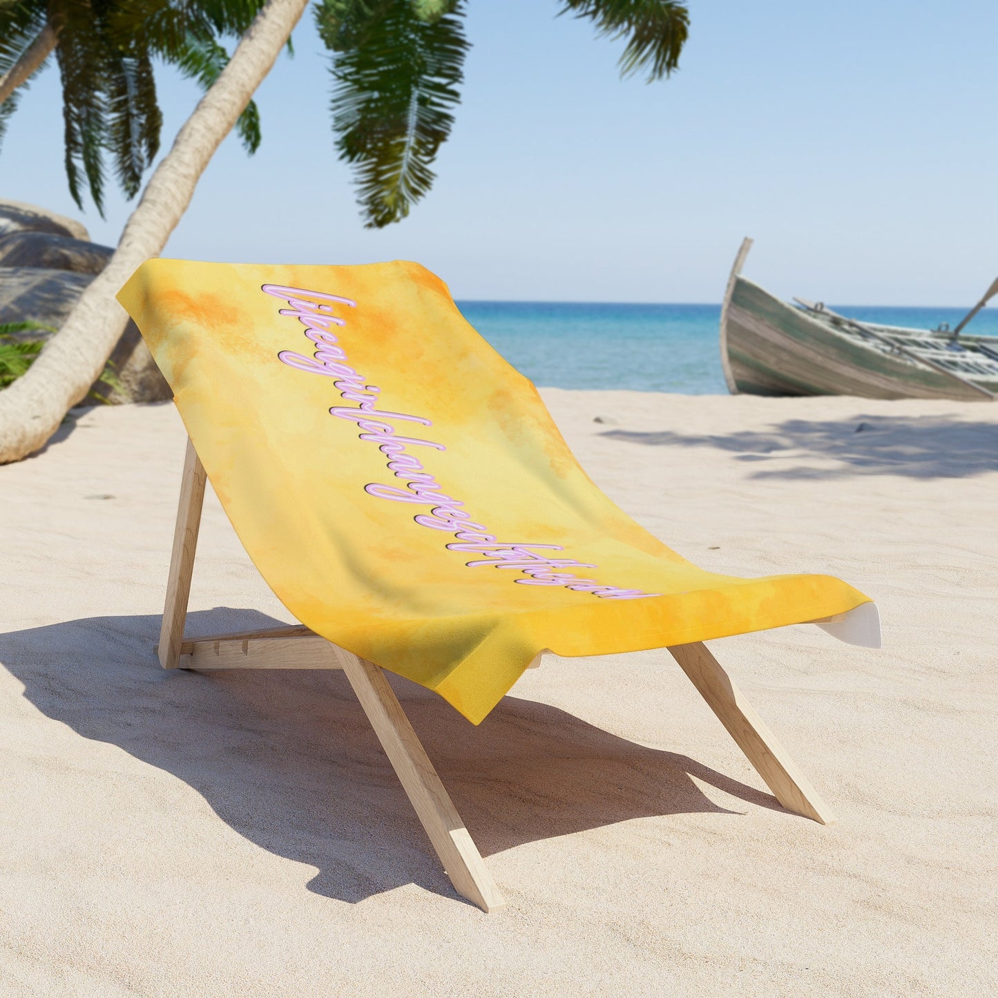 Sunshine Beach Towel - Life a Girl Changes Clothes - Vibrant Summer Vibes Printify