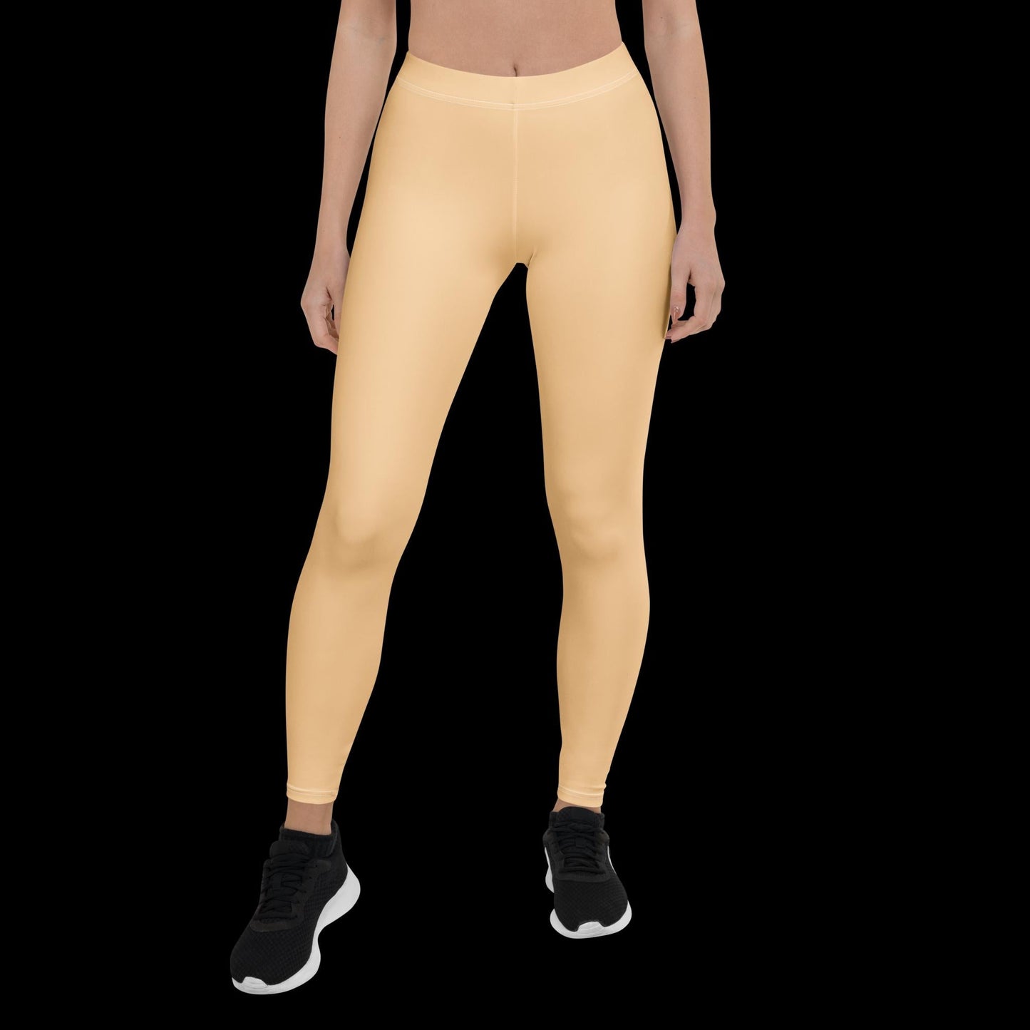 Women's beige SPRING Leggings made of soft, stretchy polyester-spandex microfiber fabric with elastic waistband and UPF 50+ protection