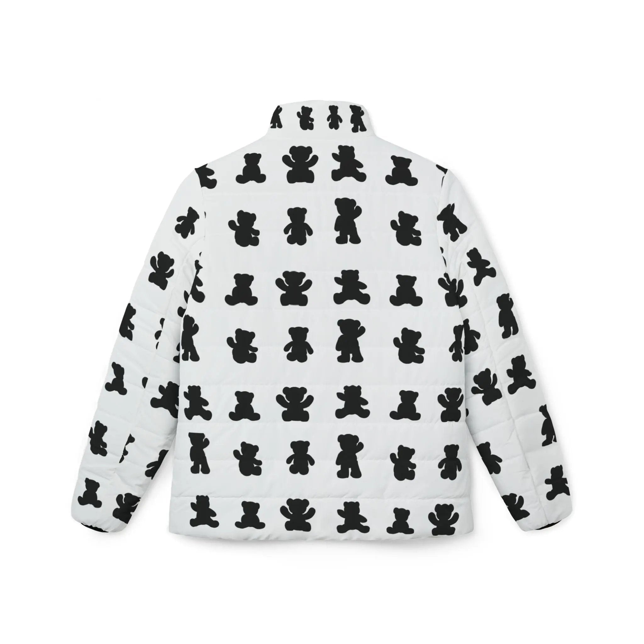 Like&Share Stylish Women's Puffer Jacket with Fun Bear Print Printify