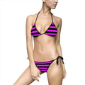 I like pink Trendy Pink Striped Women's Bikini Swimsuit - Perfect for Beach Days & Pool Parties Printify