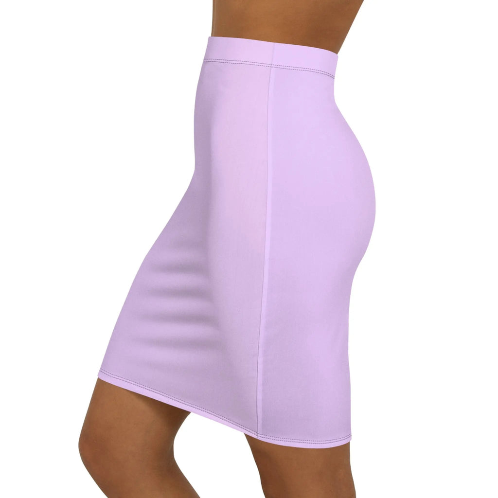 Like a star Chic Women's Mid-Waist Pencil Skirt - Stylish Lavender Design Printify