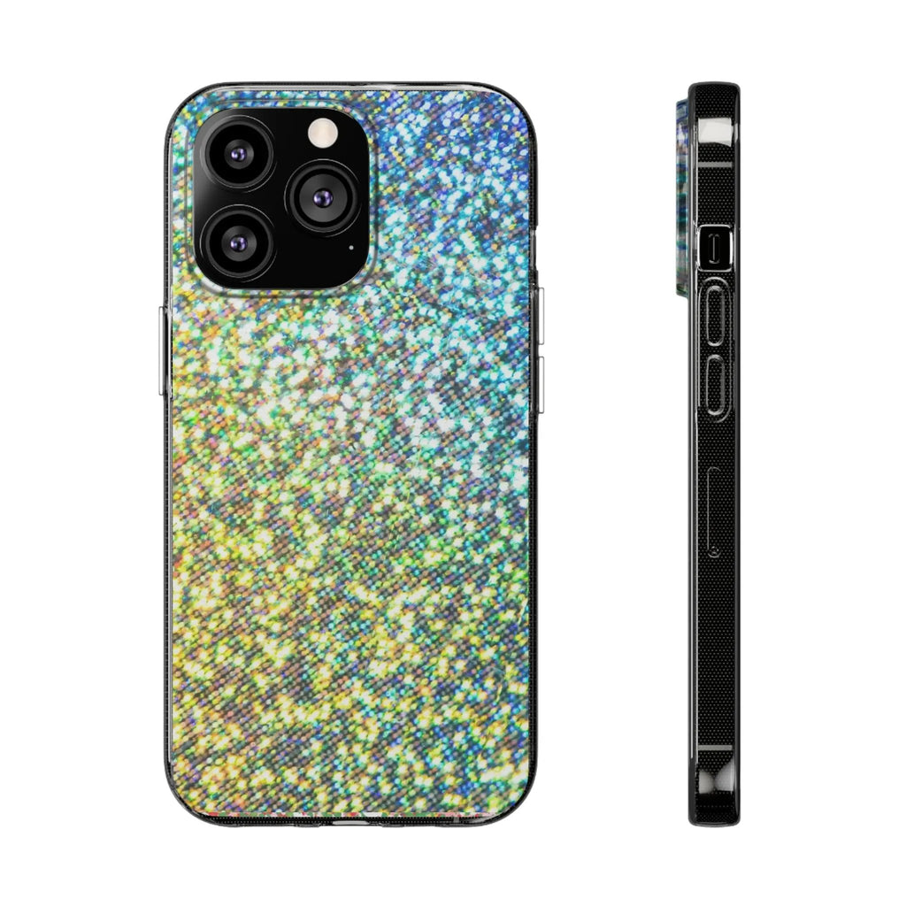 Like&Share Sparkling Clear Silicone Phone Case - Trendy Glitter Design for Stylish Protection Printify