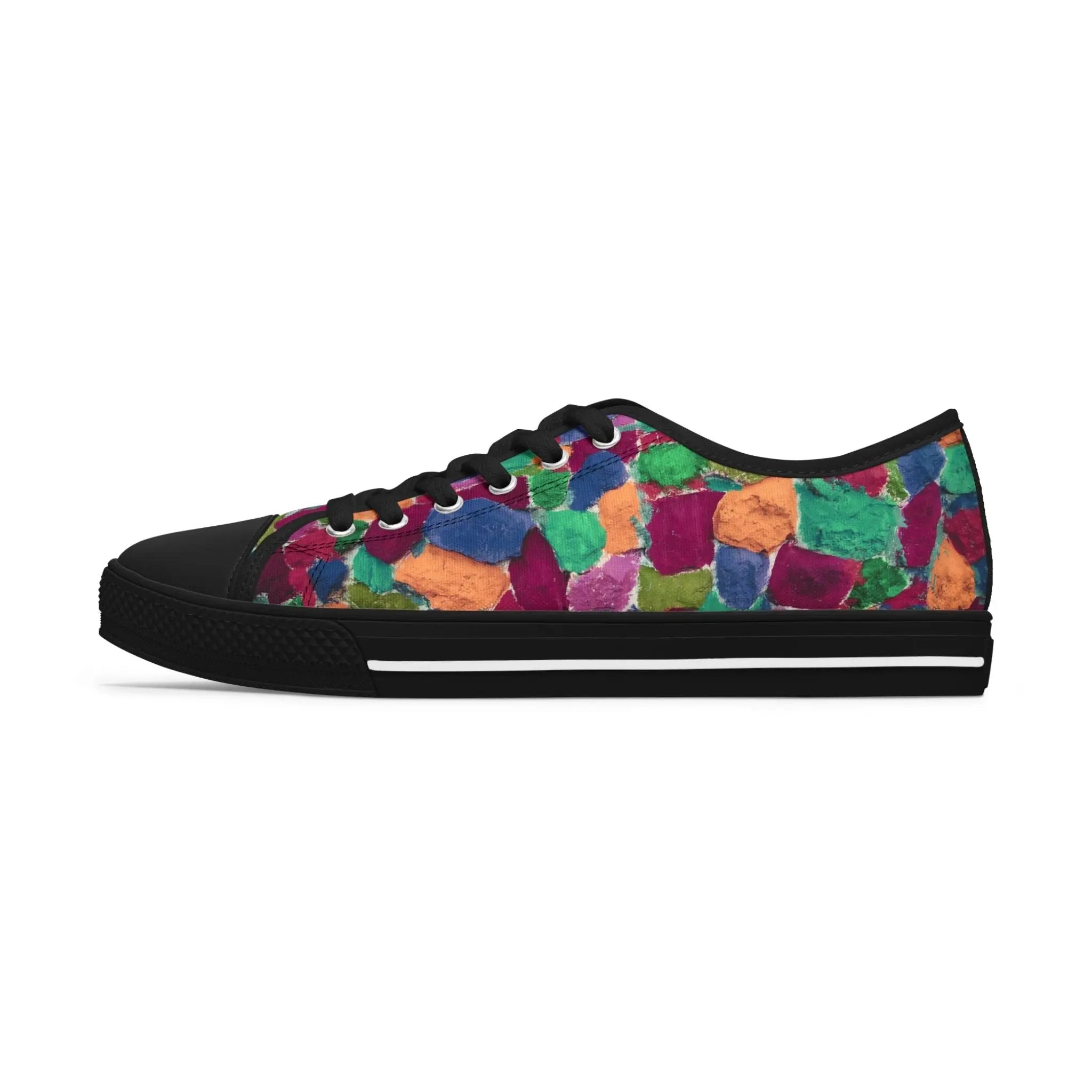Colorful Mosaic Women's Low Top Sneakers - Trendy Casual Footwear Printify