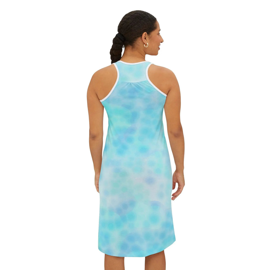 Like&Share Aqua Dream Women's Racerback Dress – Perfect for Summer Outings & Beach Days Printify