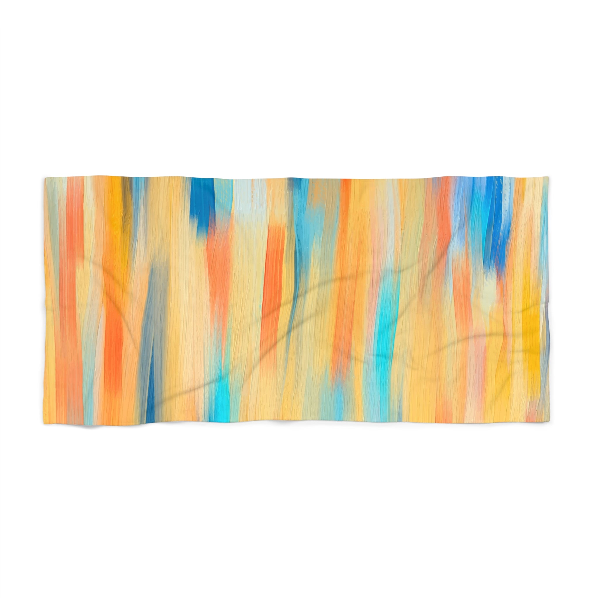 Tropical Sunset Stripe Beach Towel