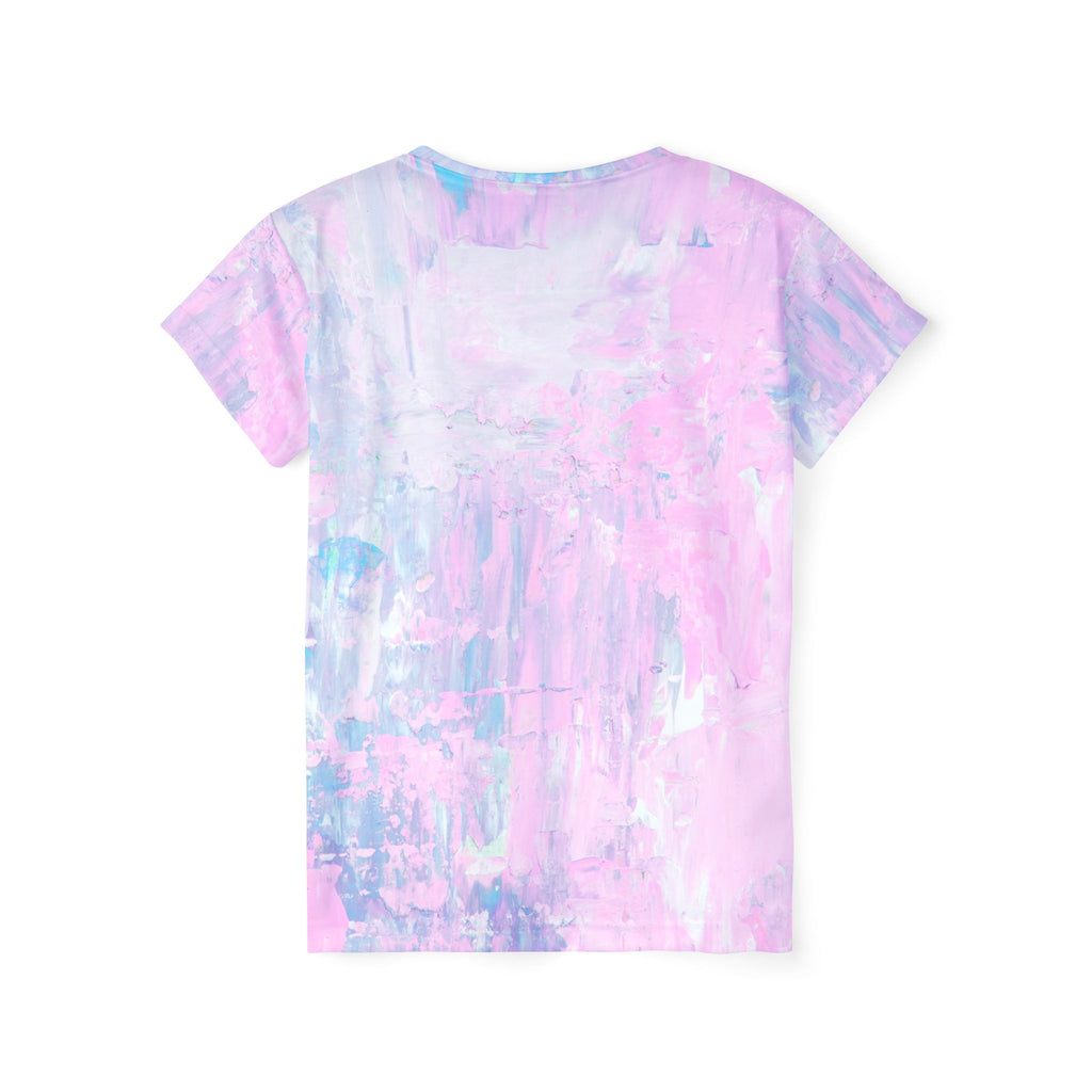 Pastel Watercolor Women's Sports Jersey — Pink Lavender AOP Athletic Tee