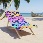 Neon Rainbow Leopard Beach Towel