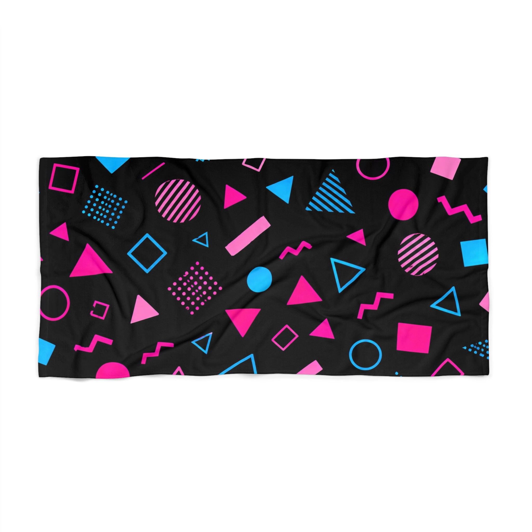 Retro Neon Geometric Towel