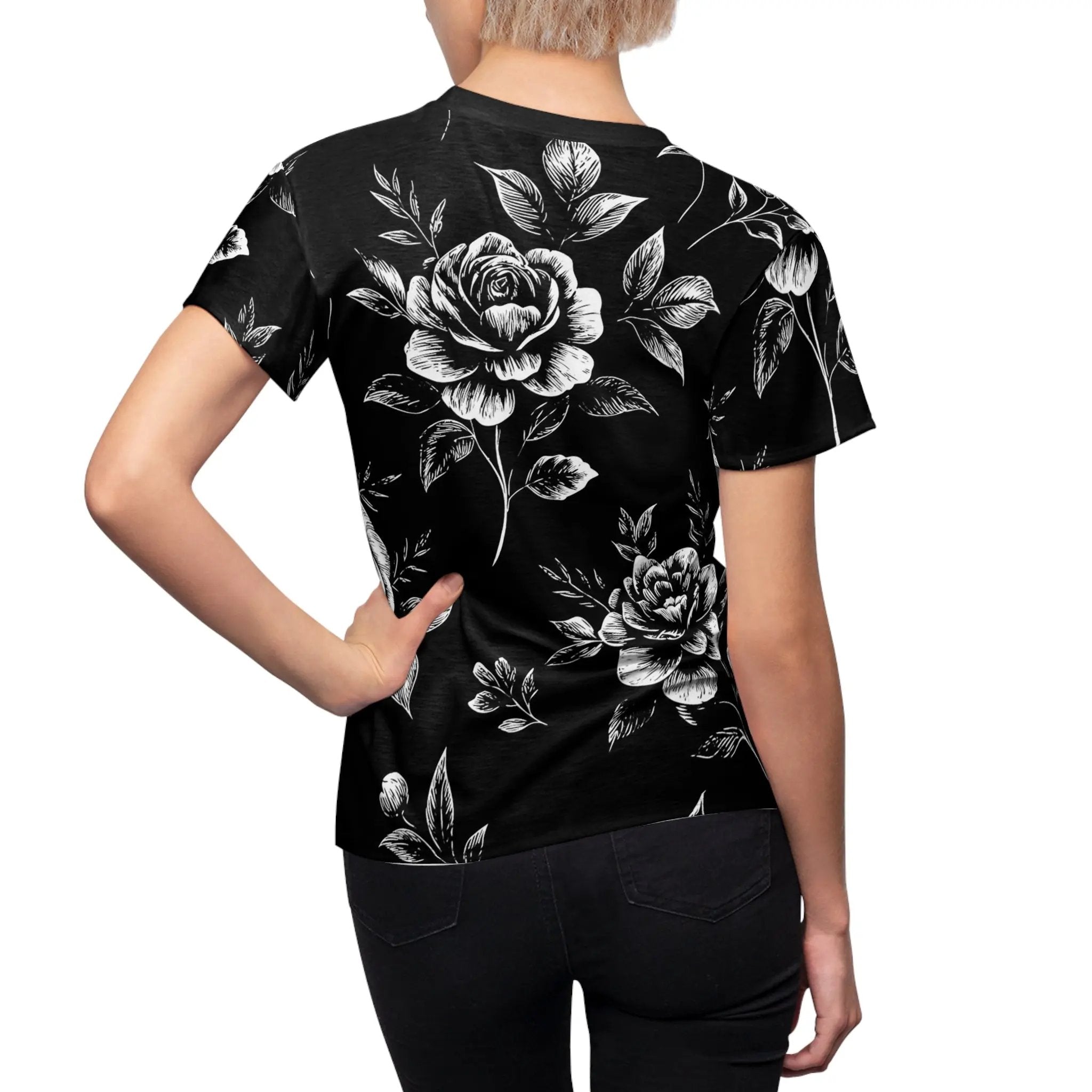 Floral Print Women's Tee - Stylish Cut & Sew Top for Everyday Wear Printify