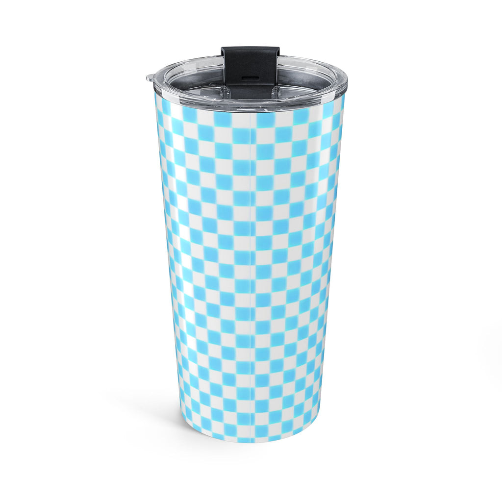 Sky Blue Checker Tumbler