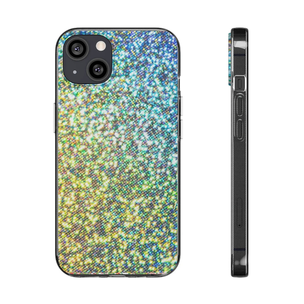 Like&Share Sparkling Clear Silicone Phone Case - Trendy Glitter Design for Stylish Protection Printify