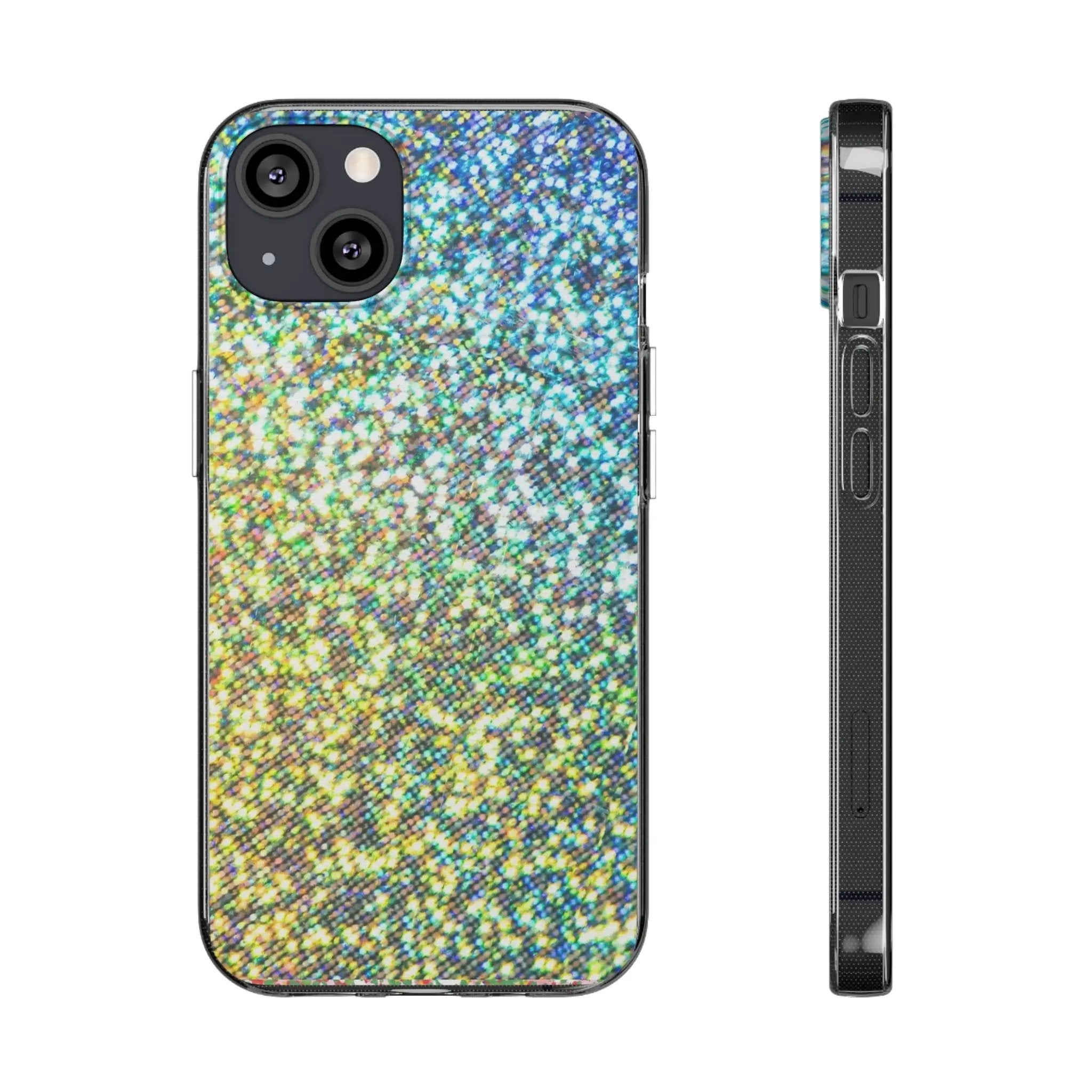 Like&Share Sparkling Clear Silicone Phone Case - Trendy Glitter Design for Stylish Protection Printify
