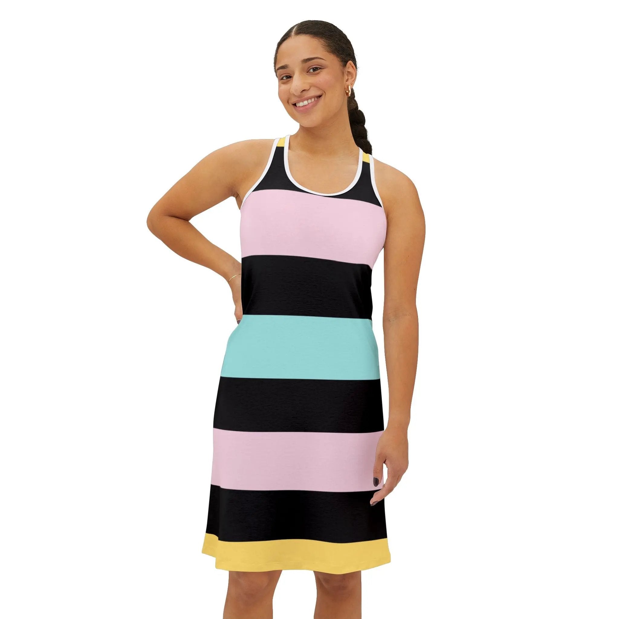 Colorful Striped Women's Racerback Dress - Casual Summer Vibes Printify