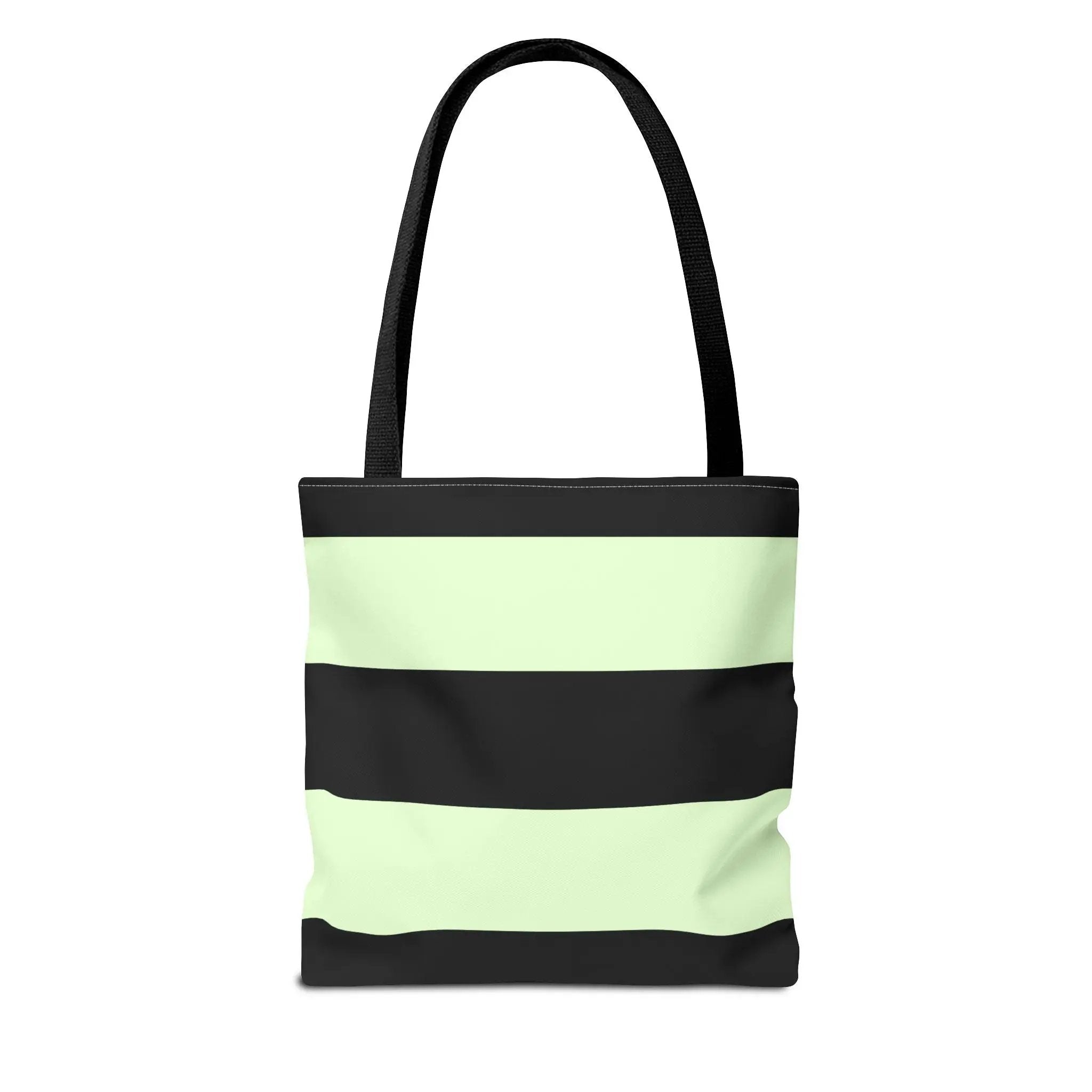 Like a star Stylish Stripe Tote Bag - Modern Black and Mint Design for Everyday Use Printify