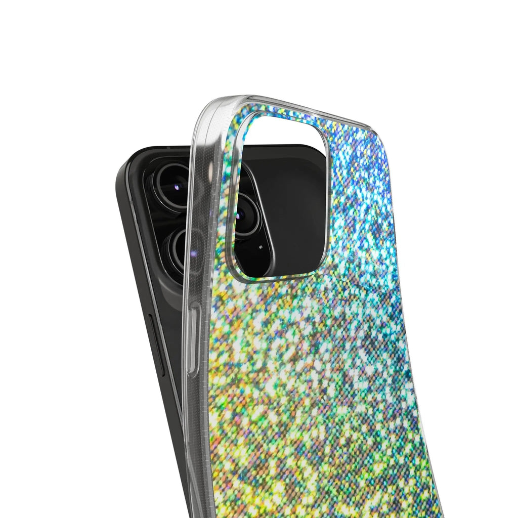 Like&Share Sparkling Clear Silicone Phone Case - Trendy Glitter Design for Stylish Protection Printify