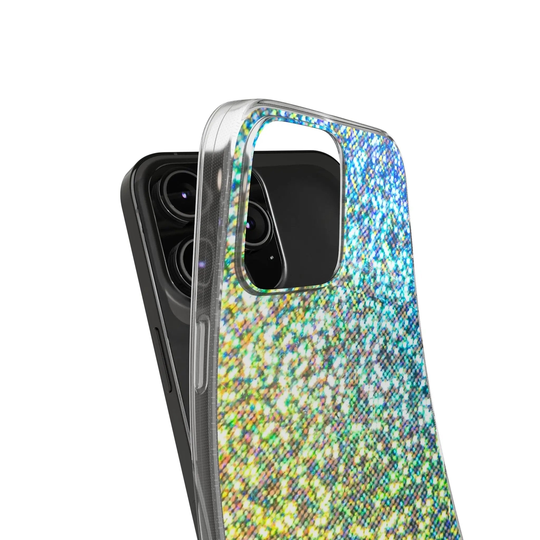 Like&Share Sparkling Clear Silicone Phone Case - Trendy Glitter Design for Stylish Protection Printify