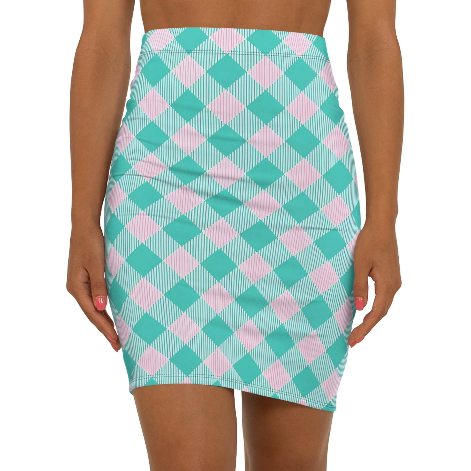 Chic Checkered Pencil Skirt, Elegant Office Wear, Stylish Date Night Outfit, Trendy Skirt for Women, Versatile Everyday Fashion Printify