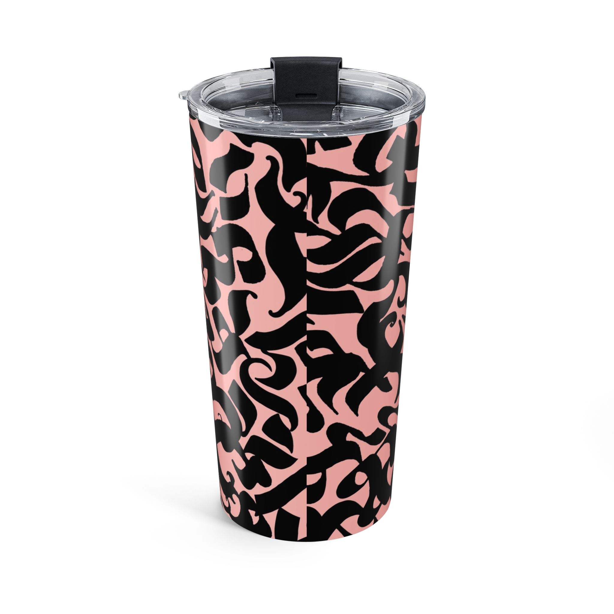 20oz Tumbler - Pink & Black Abstract Tribal Pattern Insulated Travel Cup