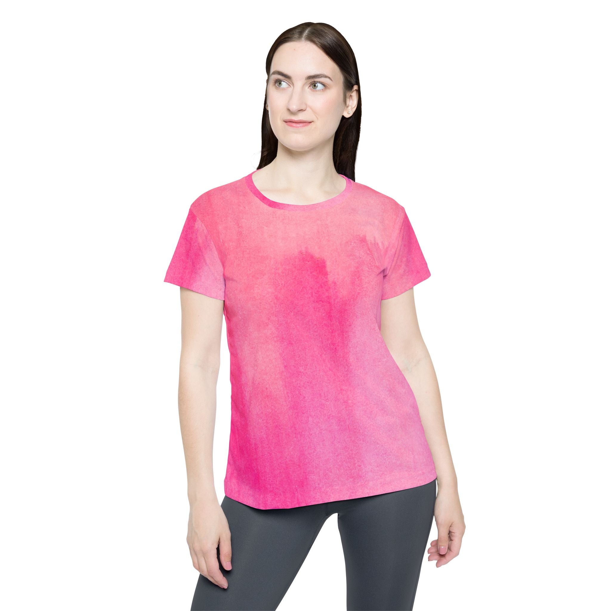 Pink Watercolor Women's Sports Jersey – All-Over Print Athletic Tee