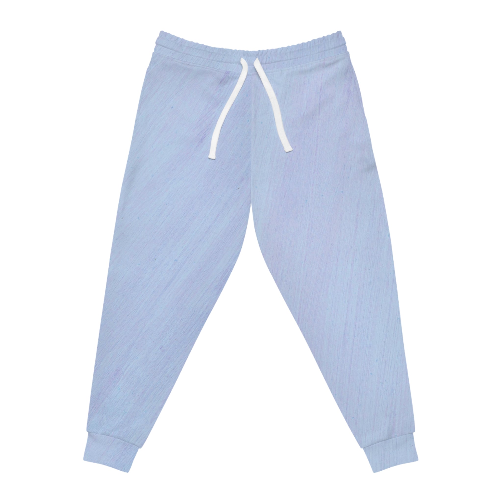 Light Blue Athletic Joggers — All-Over Print Comfort Pants