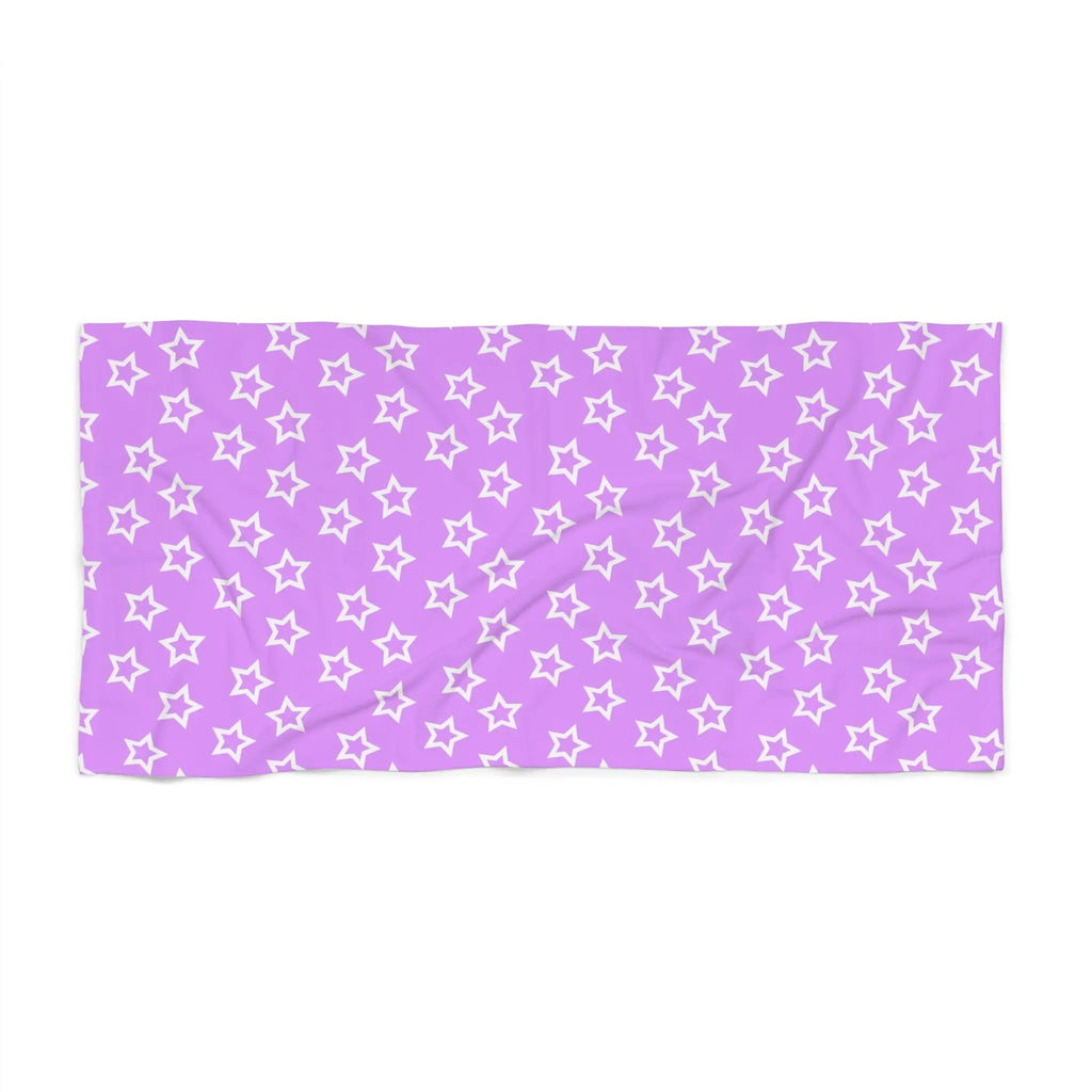 Like&Share Starry Purple Beach Towel - Perfect for Summer Fun and Relaxation Printify