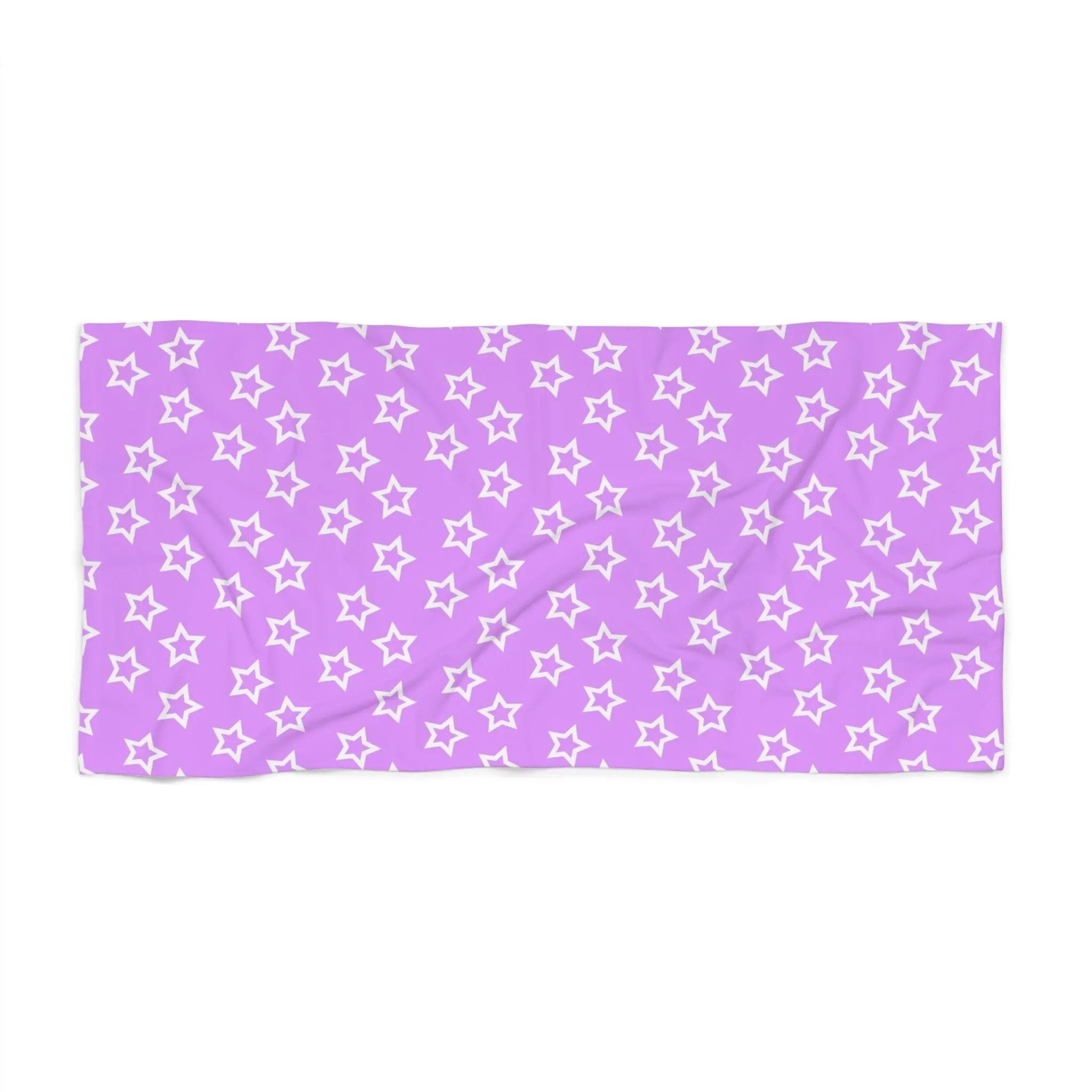 Like&Share Starry Purple Beach Towel - Perfect for Summer Fun and Relaxation Printify