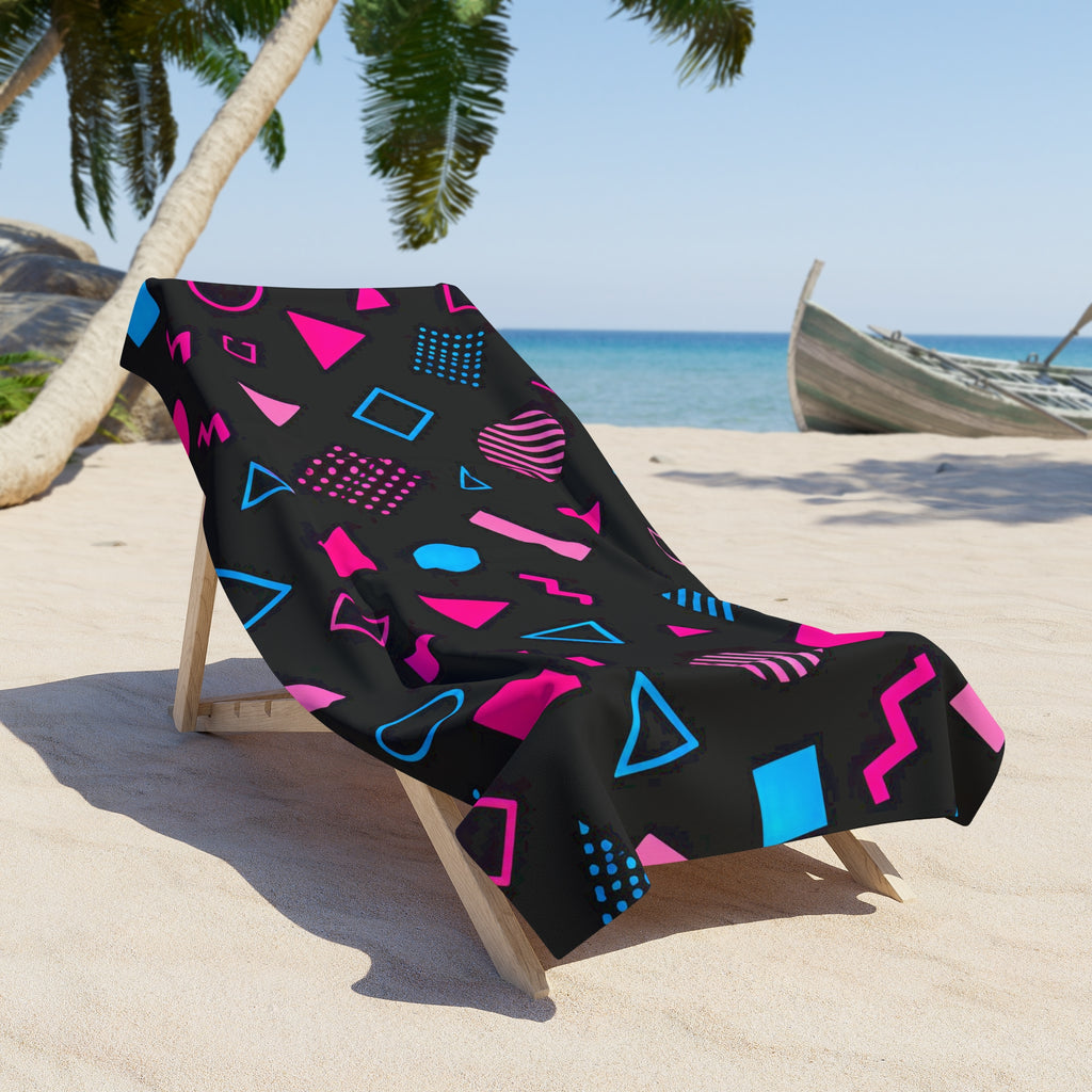 Retro Neon Geometric Towel