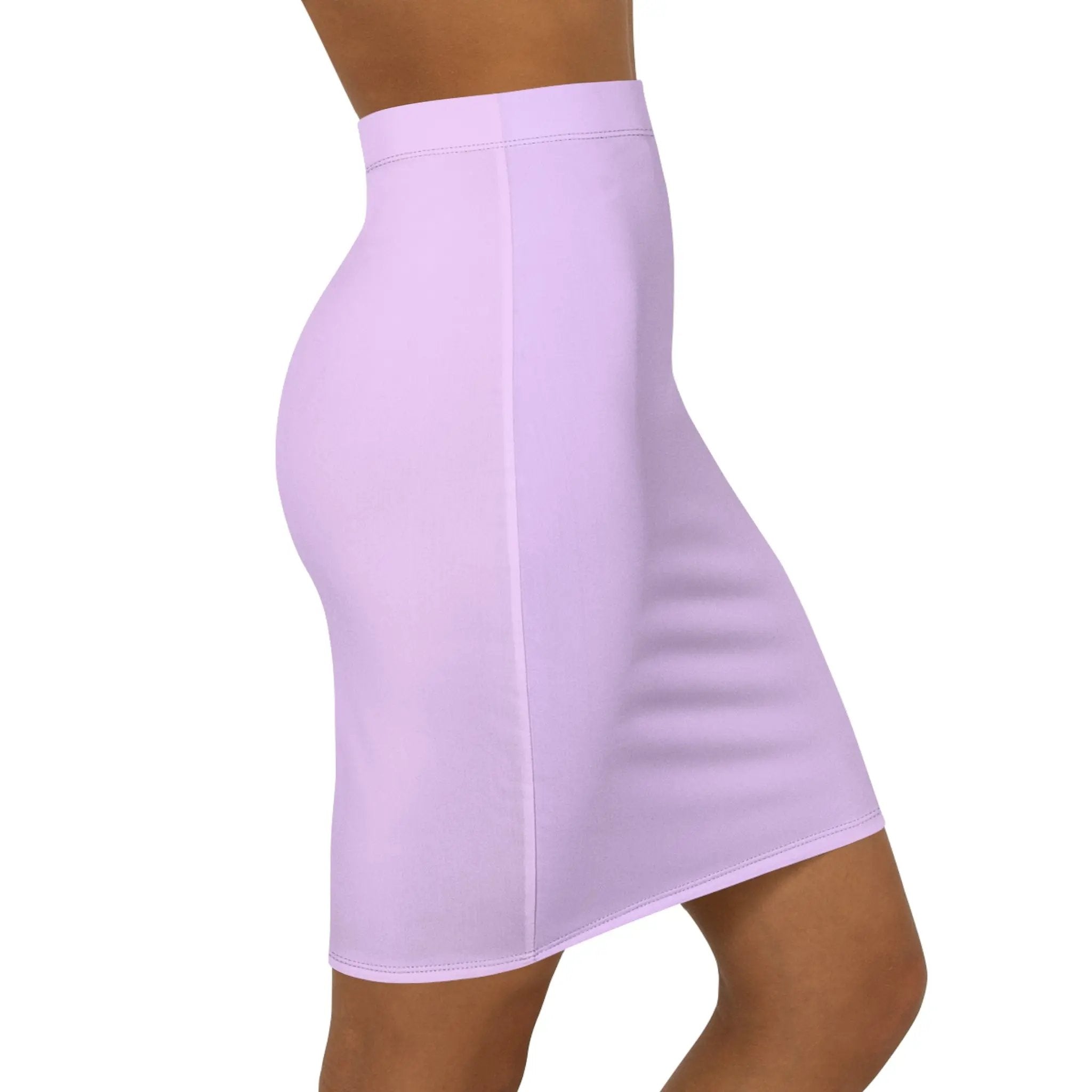 Like a star Chic Women's Mid-Waist Pencil Skirt - Stylish Lavender Design Printify