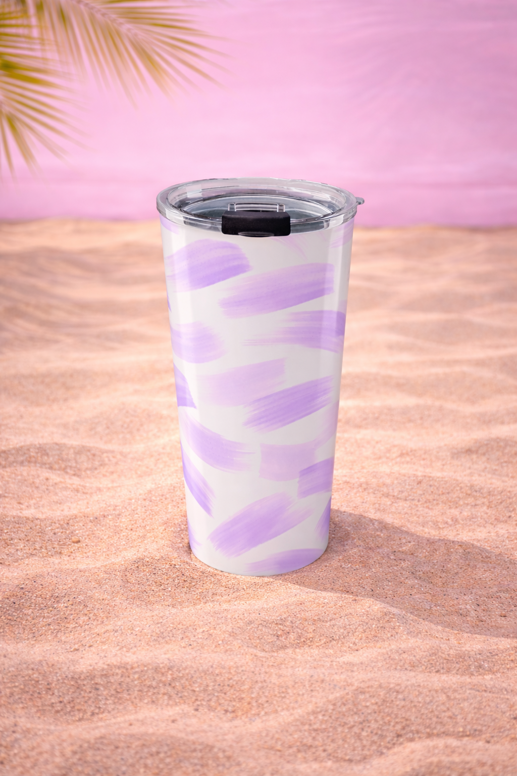 20oz Lavender Brushstroke Tumbler — Insulated Travel Cup