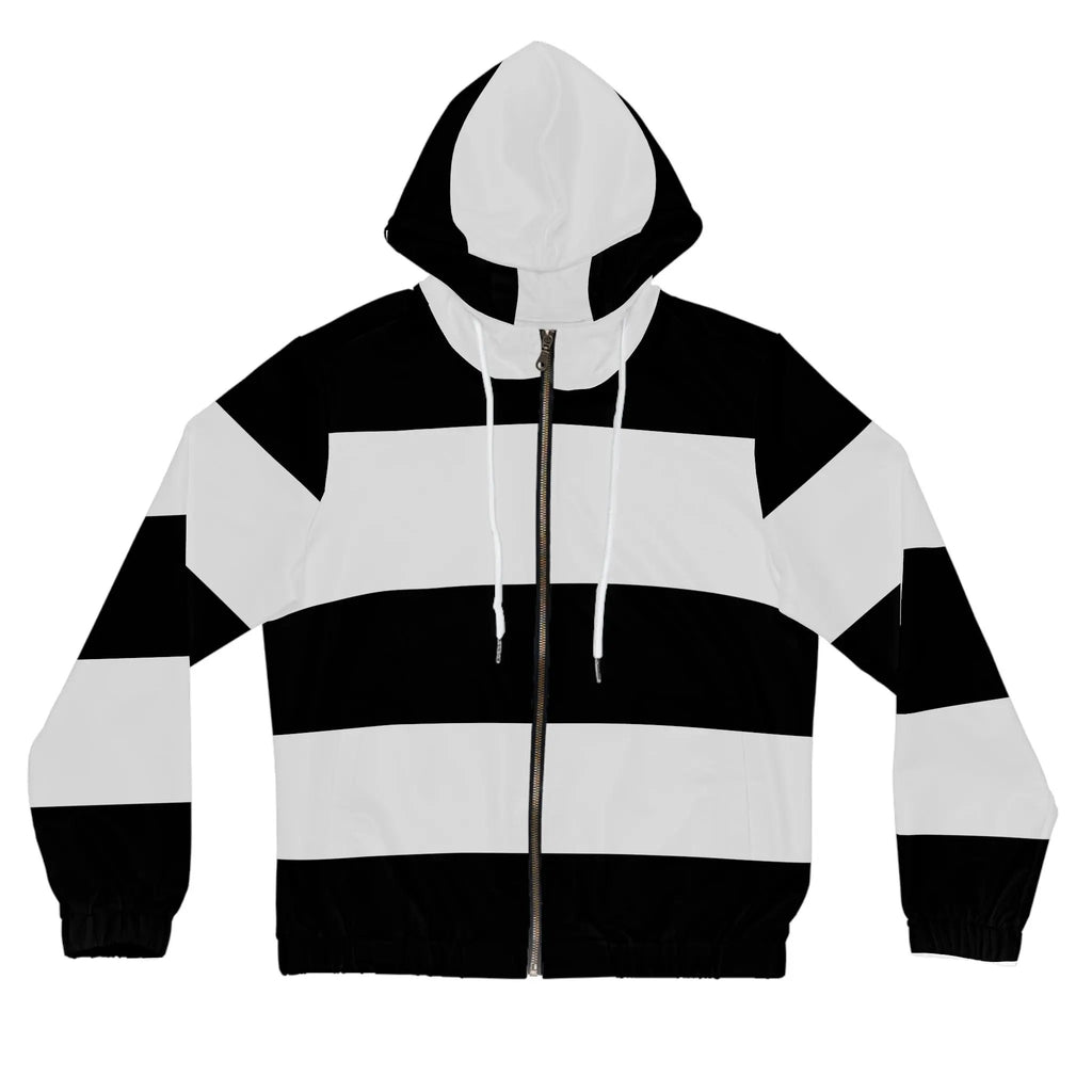 Black likes colors Chic Striped Women's Full-Zip Hoodie - Stylish Comfort for Everyday Wear Printify