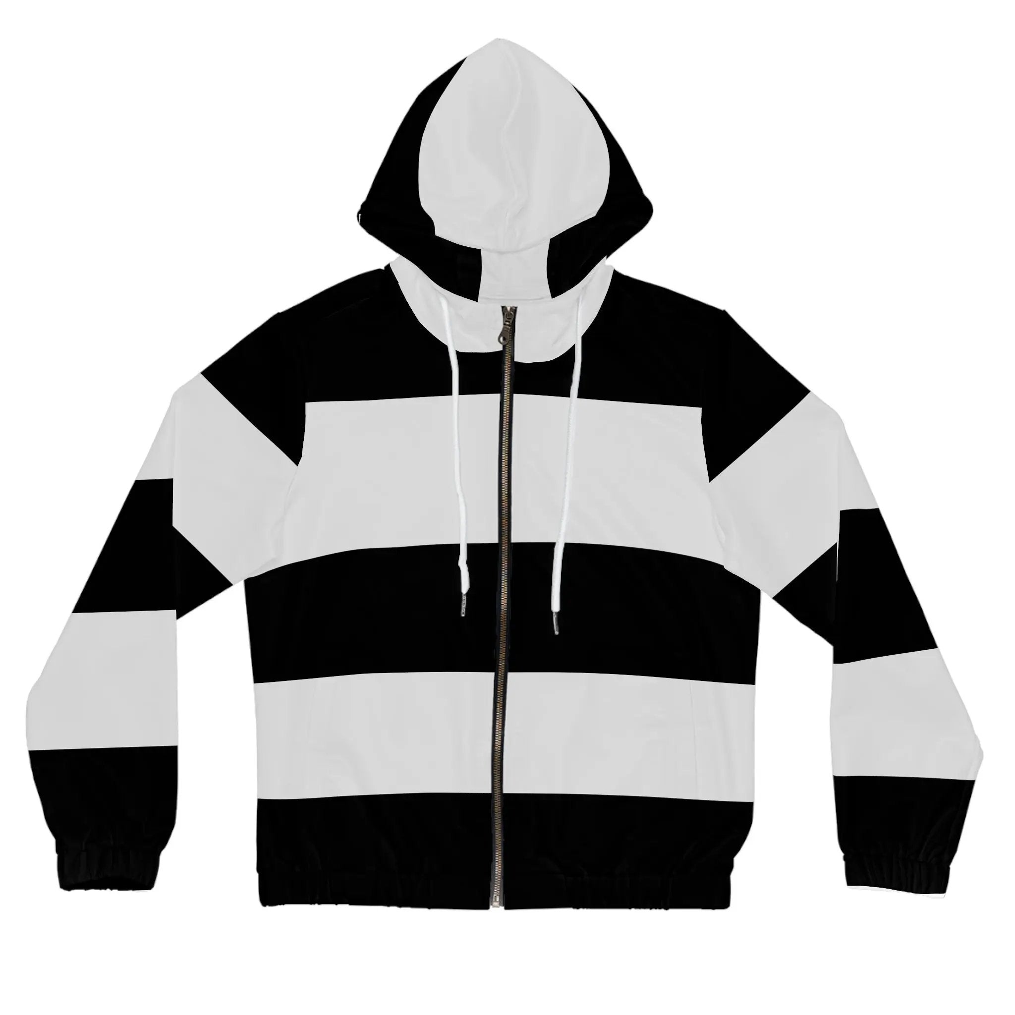 Black likes colors Chic Striped Women's Full-Zip Hoodie - Stylish Comfort for Everyday Wear Printify