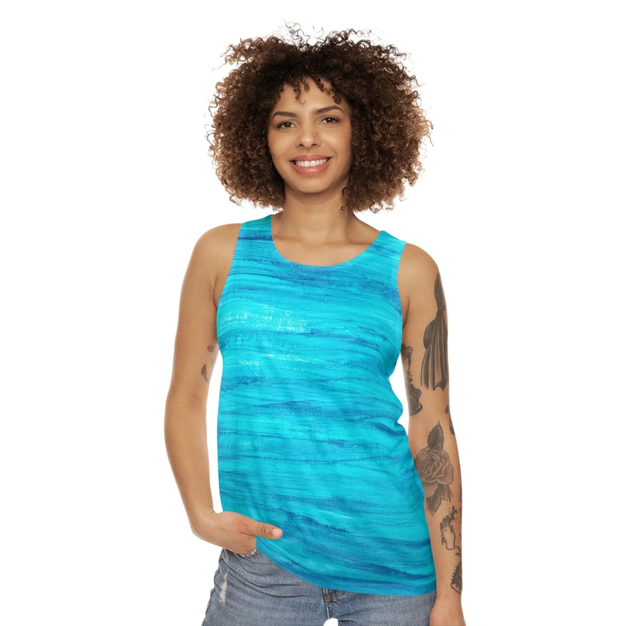 Like&Share Ocean-Inspired Unisex Tank Top – Perfect for Summer Adventures Printify