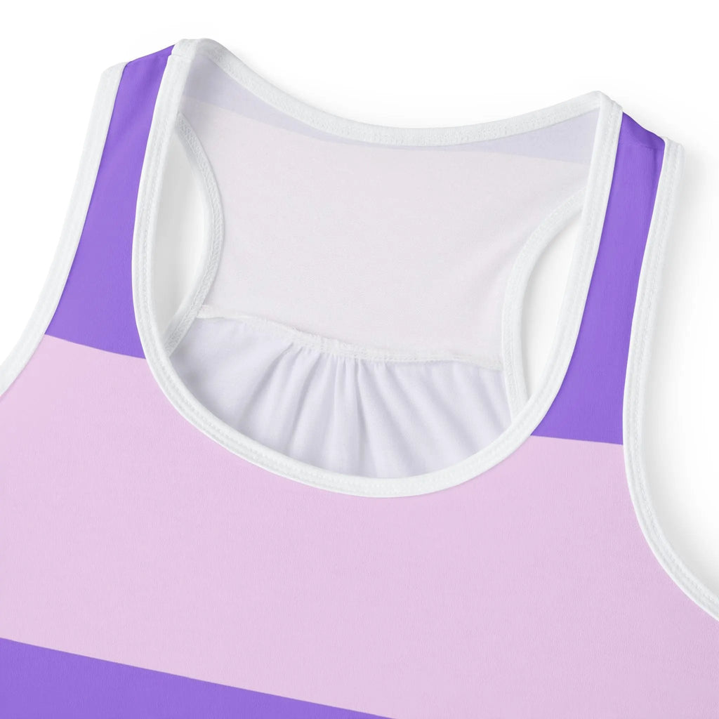 Like&Share Stylish Women's Tank Top - Purple Striped Summer Top Printify