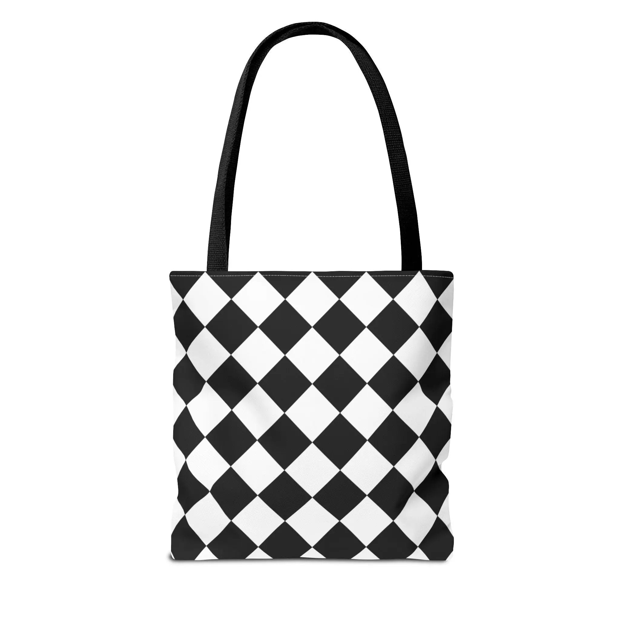 Like&Share Stylish Stripe Tote Bag - Modern Black and Mint Design for Everyday Use Printify