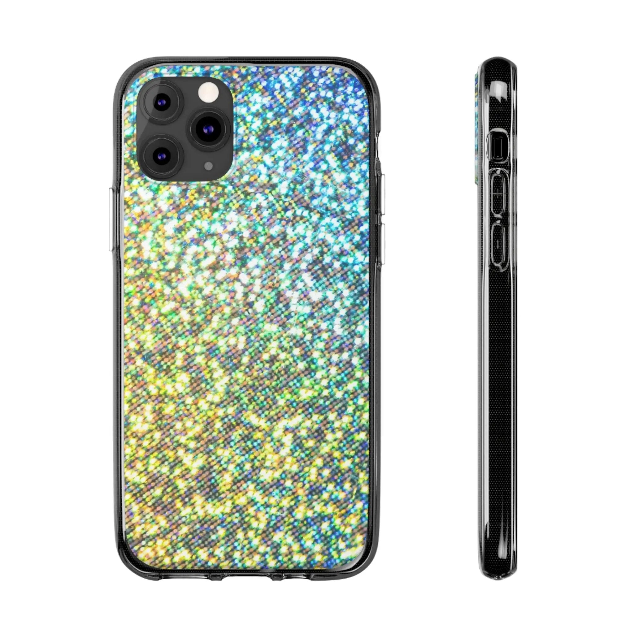 Like&Share Sparkling Clear Silicone Phone Case - Trendy Glitter Design for Stylish Protection Printify